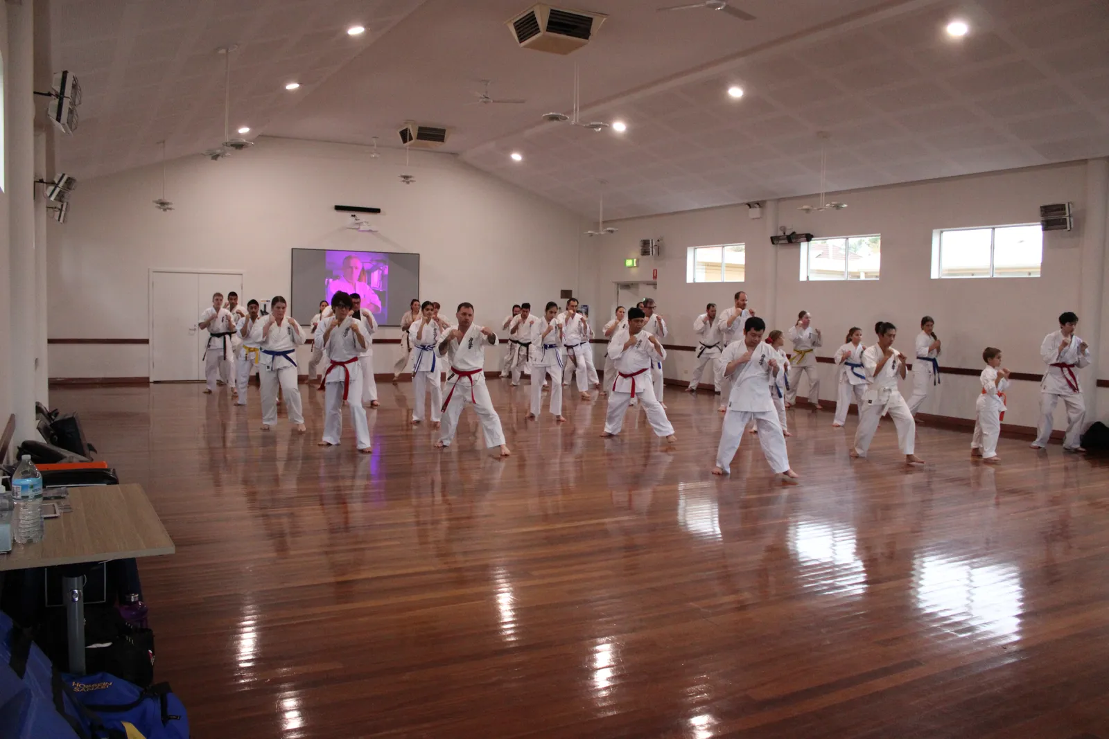 Fighting technique and drills at the Brighton Karate Fighting Seminar